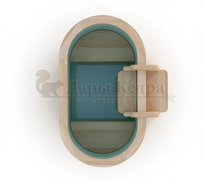 Гладкая столярная овальная купель из кедра с пластиковой вставкой