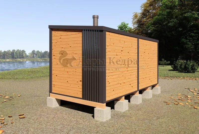 Каркасная баня «Лофт» из кедра 4х2,2 метра